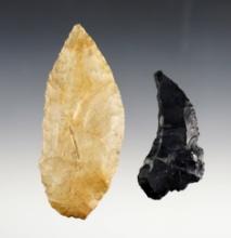 Pair of Paleo Crescent Knives, one is Uniface. Found in Hardin and Morgan Co., Ohio.