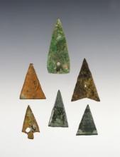 Set of 6 Kettle Points recovered at the Townley Reed Site in Geneva, New York.