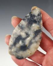 3 1/4" Blade made from attractive multi-colored flint. Found near Warren, Trumbull Co., Ohio.