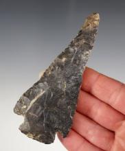 4 1/8" Beveled point found in Ohio. Made from patinated Coshocton Flint.