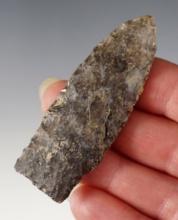 Classic 2 1/2" Paleo Stemmed Lance found in Steubenville, Ohio. Made from Coshocton Flint.