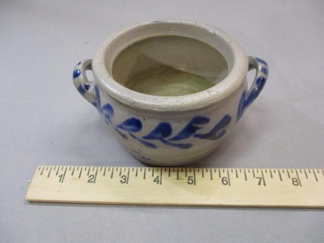 Salt Glazed Stoneware Pottery 3" - has chip