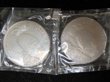 Lot of (2) 1982 $1 New Zealand Coins- 92.5% Silver