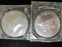 Lot of (2) 1989 $1 New Zealand Coins- 92.5% Silver