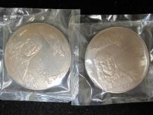 Lot of (2) 1977 $1 Samoa Coins- 92.5% Silver