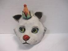 Handpainted Pottery Cat Jester Mask