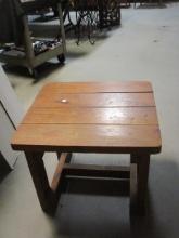 Retro Pine Plank End Table