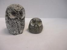 Two Signed Studio Pottery Owls