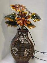 Metal Flower Vase Form Electric Personal Air Circulating Fan