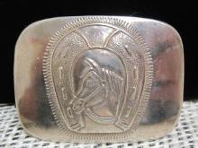 Taxco Silver Horse Shoe Belt Buckle from Mexico