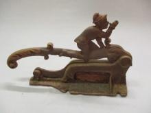 Cast Iron Elf On Handle Tobacco Cutter 13"