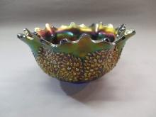 Fenton Orange Tree Carnival Glass Punch Bowl Top 10"w X 5 1/2"h