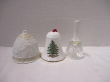 Lladro "1989" Bell, Spode Christmas "6th in Series" Bell, and Tyrone
