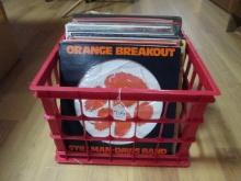 Crate of Vintage Vinyl LP's-Easy Listening, Holiday, Clemson Orange Breakout,