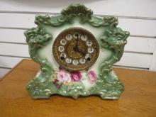 Antique Gilbert Porcelain Case Mantle Clock