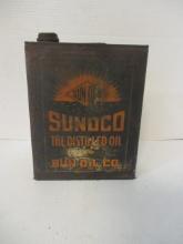 Vintage Sun Oil Co. Sunoco The Distilled Oil Metal 1 Gallon Can