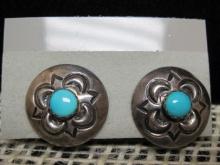 Sterling Silver Turquoise Clip Earrings