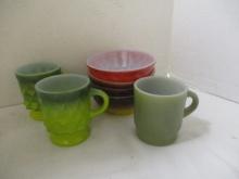 7 Pieces of Retro Anchor Hocking Fire King Bowls and Cups