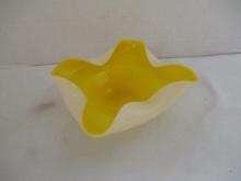 Art Deco Wales Yellow and White Hankerchef Bowl - Made in Japan