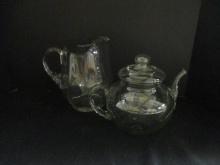 Clear Glass Teapot and Pitcher