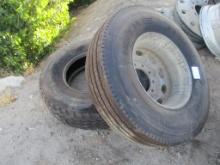 (2) 315/80R 22.5 Tires W/(1) Aluminum Wheel