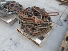 Lot Of Misc Steel Lifting Cables W/Hooks