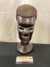 Handcarved Ironwood (?) African Bust, 11 inches tall