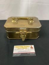Antique Indian Brass Pandan/Betel Nut Box w/ Handle