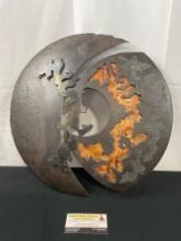Plow Disc Wall Sculpture w/ Copper Inlay by Pattie Young