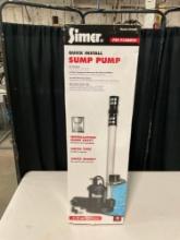 NIB Simer Pre-Plumbed Quick Install Sump Pump - Model 2944RP