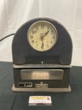 Antique Analog Simplex Time Recorder Co. Time Punch Clock, tested and working
