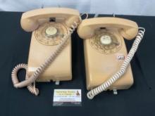 Pair of Cream colored Bell System Phones by Western Electric, model 554BMP