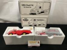 Pair of 1/34 Scale Truck Models, 1951 Ford F-6 Dry Goods Van & 1952 GMC Fuel Tanker