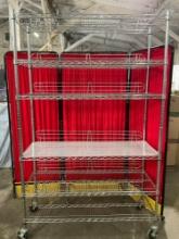 Shelf Tech System Steel Industrial 6-Tier Rolling Storage Shelf w/ Adjustable Shelves. NSF