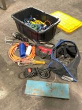 Collection of Misc Tools incl. Large Amount of Sockets, Drill Bits, & Screw Drivers, Work Lights,
