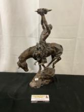 Vintage Bronze Statue titled Prayer to the Healing Spirit, 1988 by Buck McCain