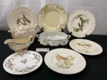 4 Alfred Meakin Plates, Sadler Teapot, Woods Burslem gravy boat, Haviland & Co. Platter