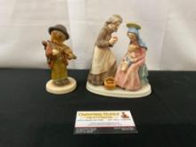 Pair of Vintage Goebel Hummel Figures, 1952 HX238 Mary Joseph & Baby Jesus, Little Fiddler 2/0