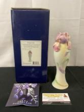 Vintage Franz Windswept Beauty Iris Design Sculptured Porcelain Vase LE series 2000