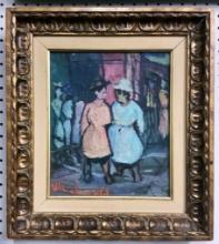 Buchwald Impressionists Oil On Canvas - Genre, Signed Lower Left, In Shadow