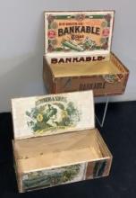 2 Vintage Cigar Boxes - Bankable & Spanish Lady