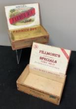 2 Vintage Cigar Boxes - Farmer Boy & Fillmore's, See Photos For Condition
