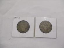 US Barber Half Dollars 1912-S, 1915-S 2 Coins