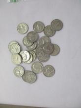 US Silver Washginton Quarters 1930's-1964 25 coinc