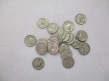 US Silver Washington Quarters 1930's-1964 25 coins