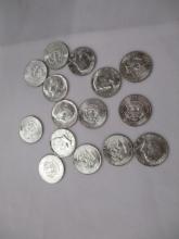 US Kennedy Half Dollars 1964 15 coins