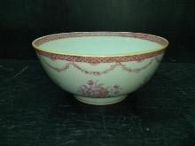 Oriental Decorated Bowl with Red Transfer Motif