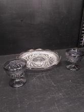 Silver Rimmed Wexford Divided Plate and Sherbets