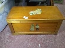 BL-Vintage Wooden Decoupage Storage Box-10x20x9