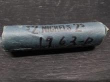 Coin-1963P Roll Nickels